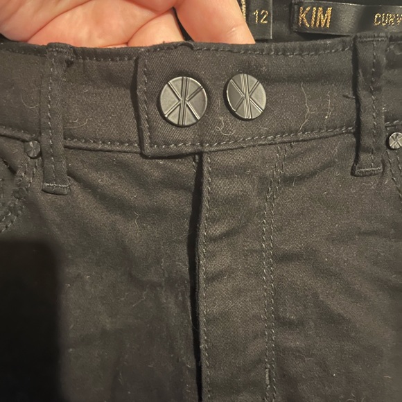 Kardashian Kollection Kim curvy skinny black jeans size 12 faux leather kovet - Picture 5 of 7